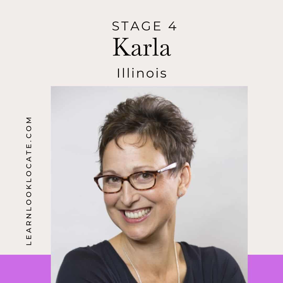 Headshot of Karla, a stage 4 breast cancer survivor