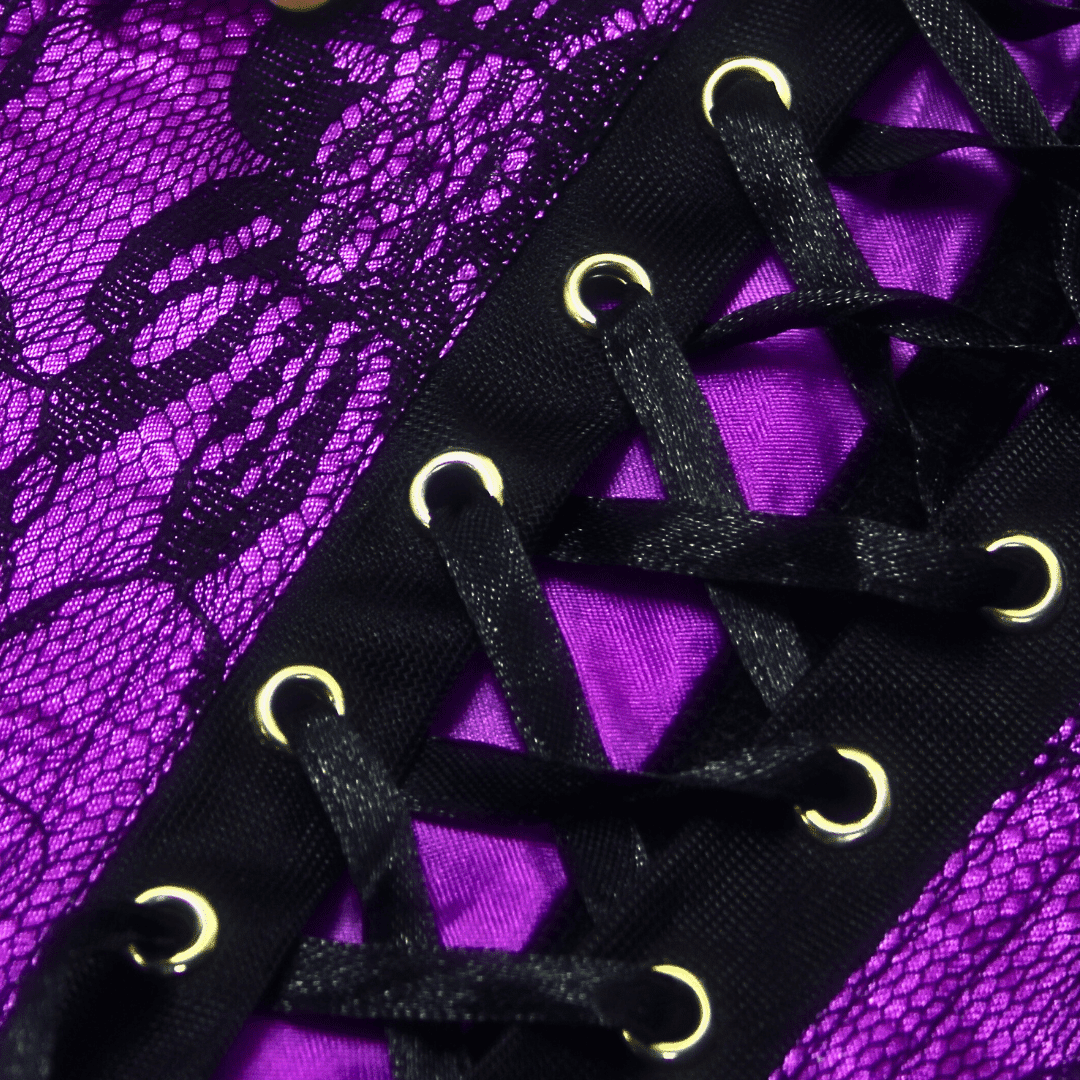 Close up of corset laces