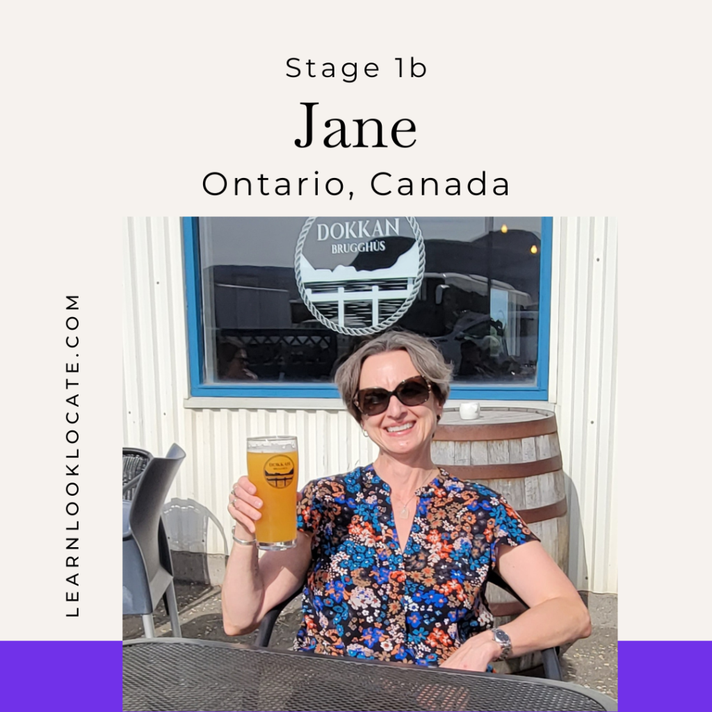 Jane, stage 1b survivor from canada